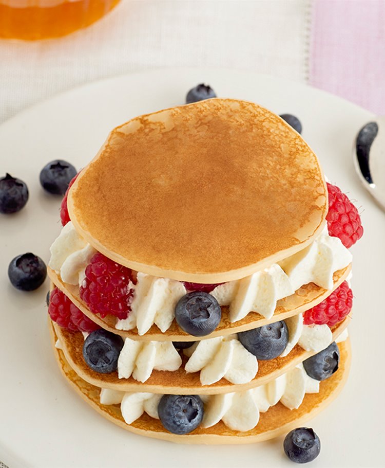 Pancakes con nata de vainilla
