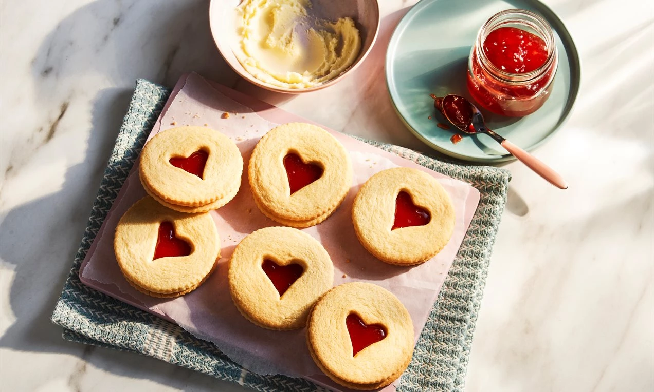 Vanilla Heart Cookie Sandwiches