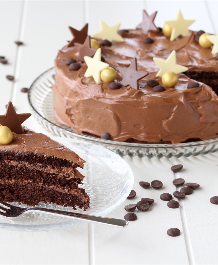 Sjokoladekake med sjokoladeostekrem