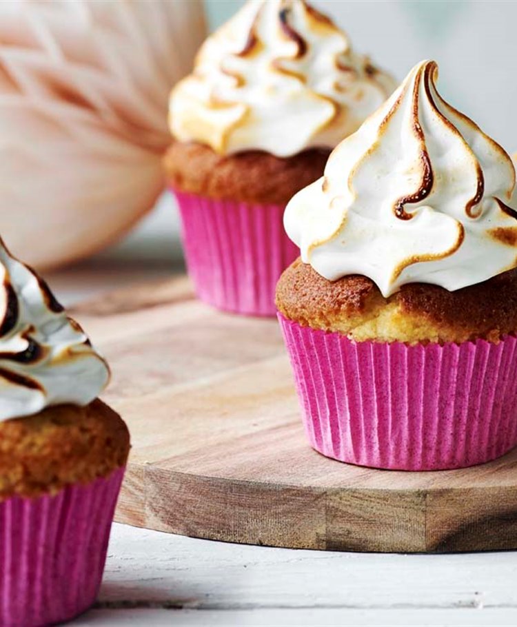S'mores cupcakes med rabarberkompot og marshmallow