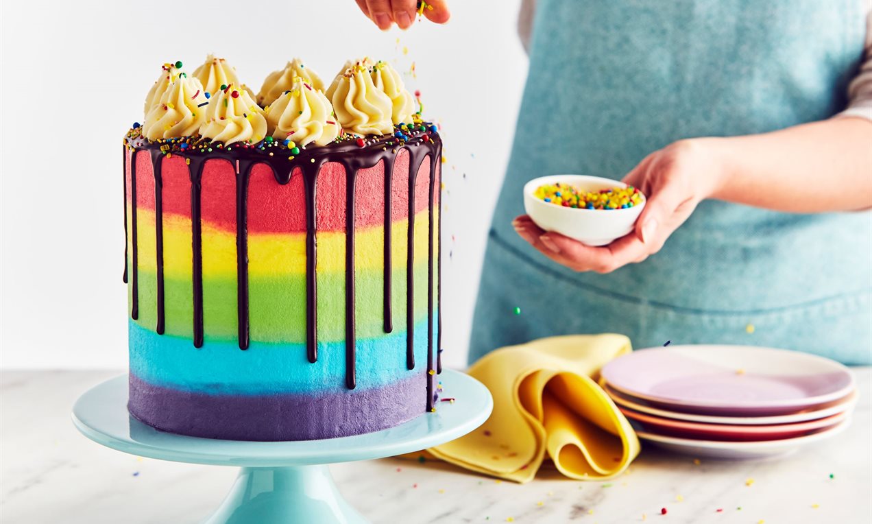 Rainbow Ombre Cake Recipe | Dr. Oetker