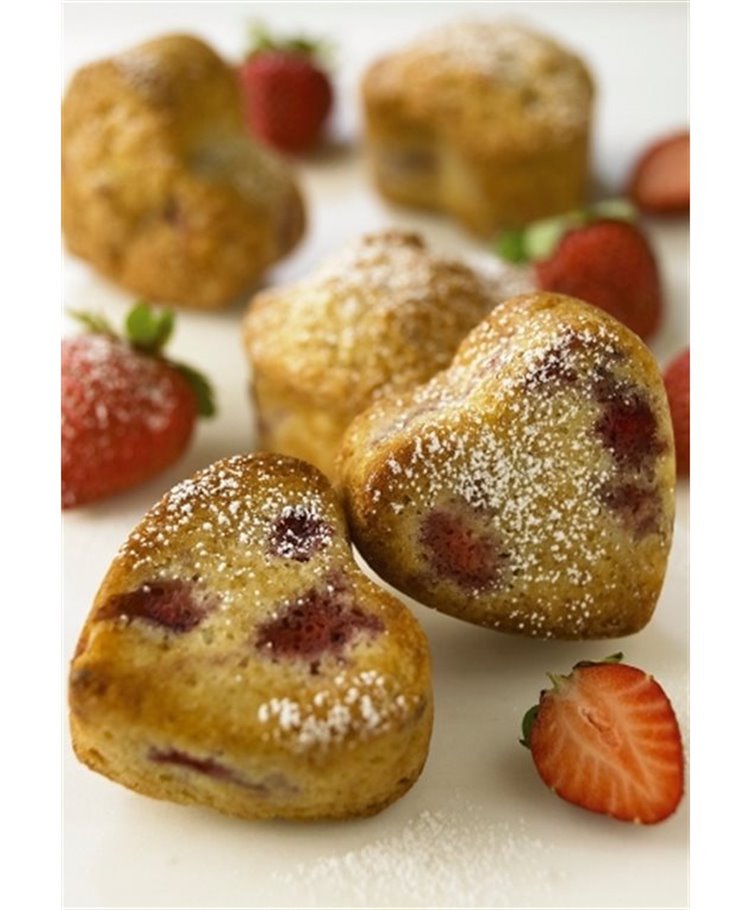Muffins med jordbær