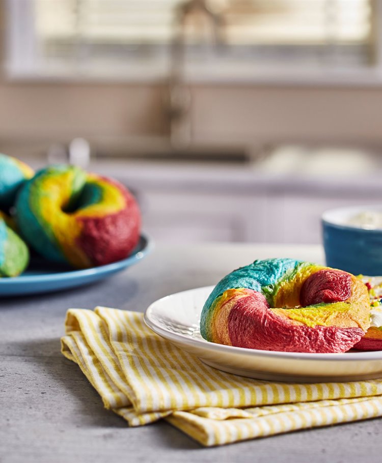 Rainbow Bagels Recipe Dr. Oetker