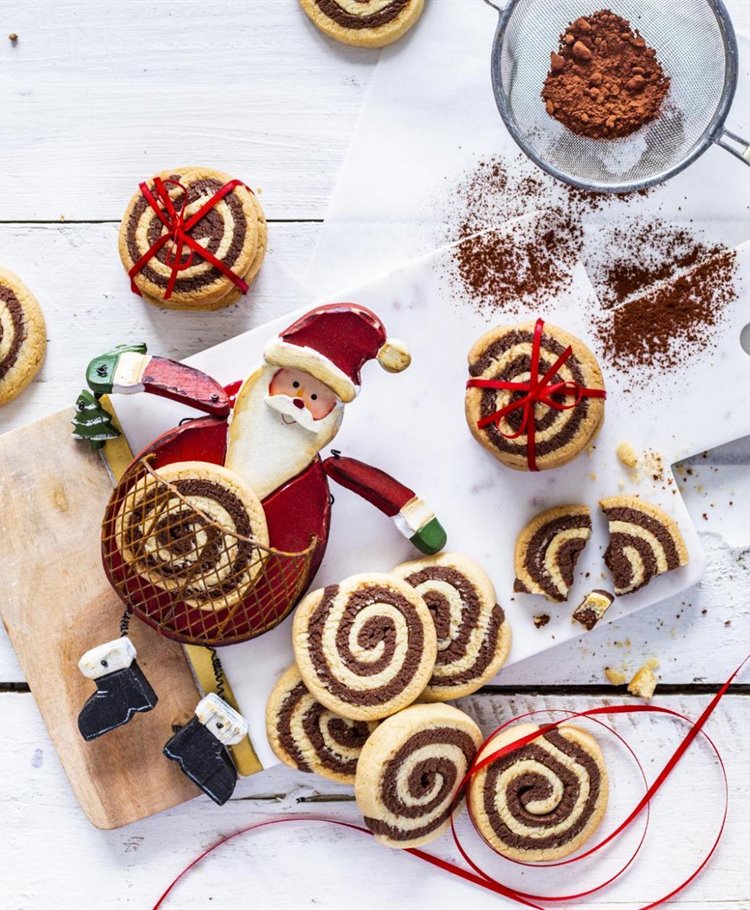 Cookies de Navidad a dos colores veganas