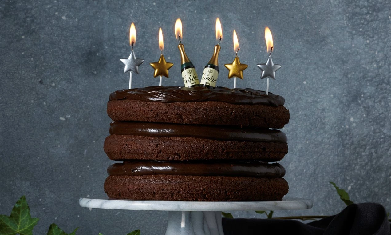 Open Chocolate Layer Celebration Cake