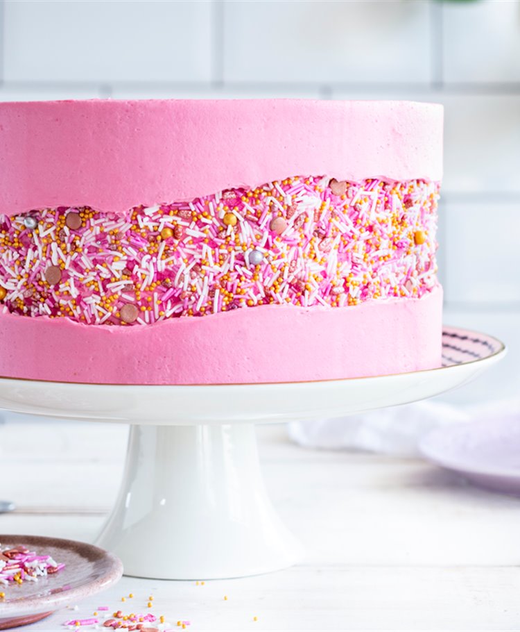 Pink Fault Line Cake