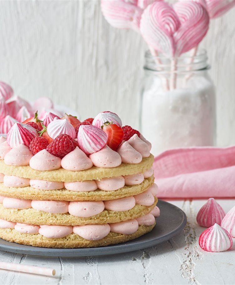 Perfect Pink - lagkage med jordbærskum
