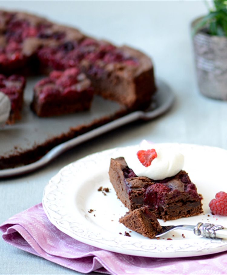 Brownies met frambozen