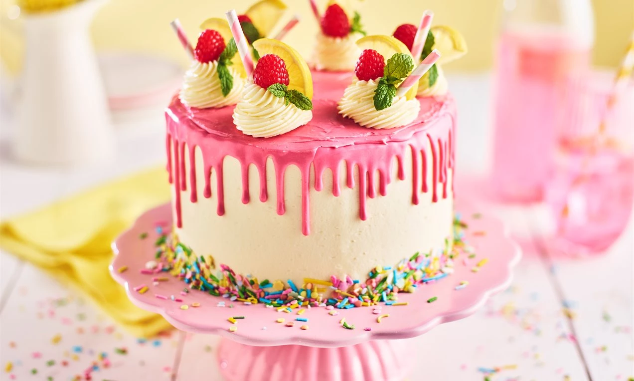 Pink Lemonade Drip Cake