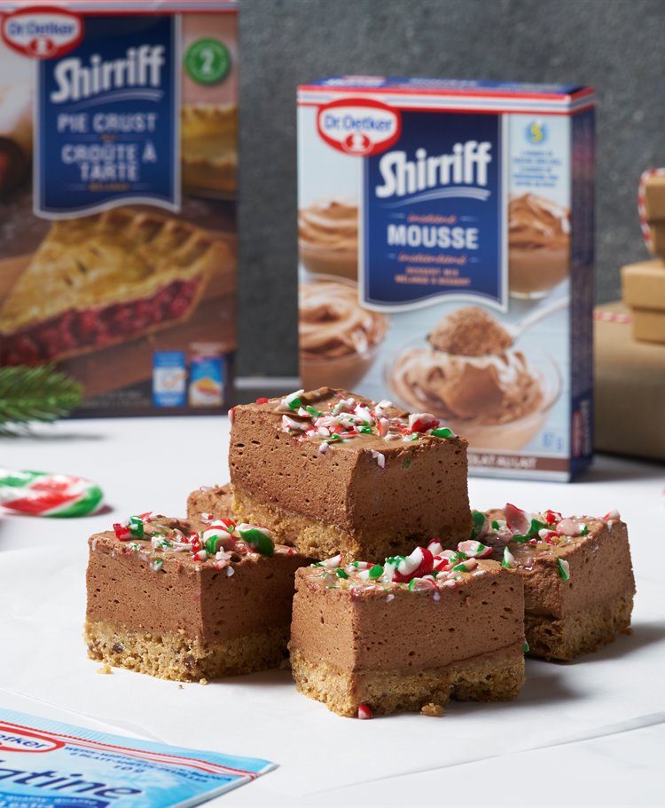Chocolate Peppermint Mousse Bars