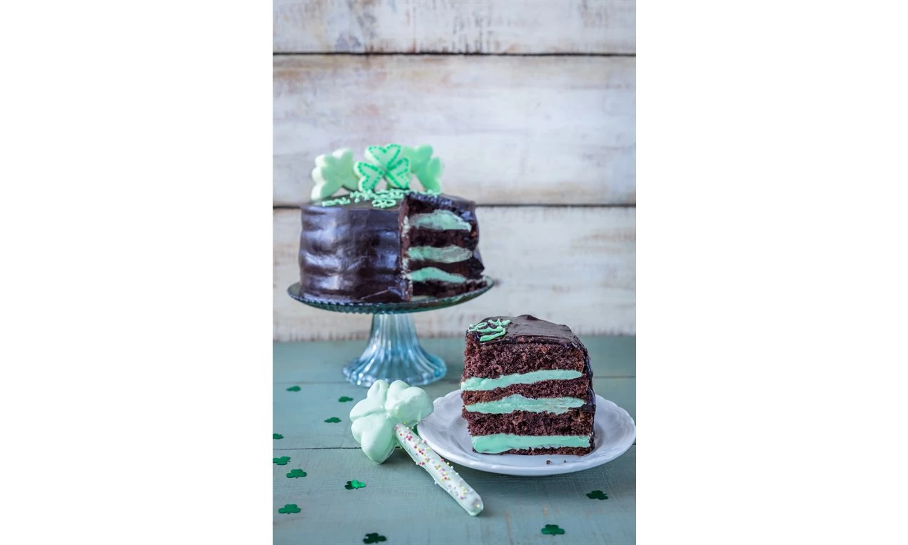 St. Patrick's Chocolate Shamrocks Cake