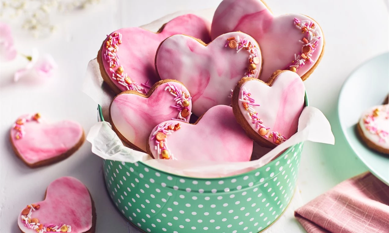 Marbled Hearts Biscuits