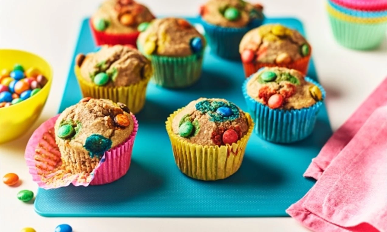 Flourless Rainbow Muffins