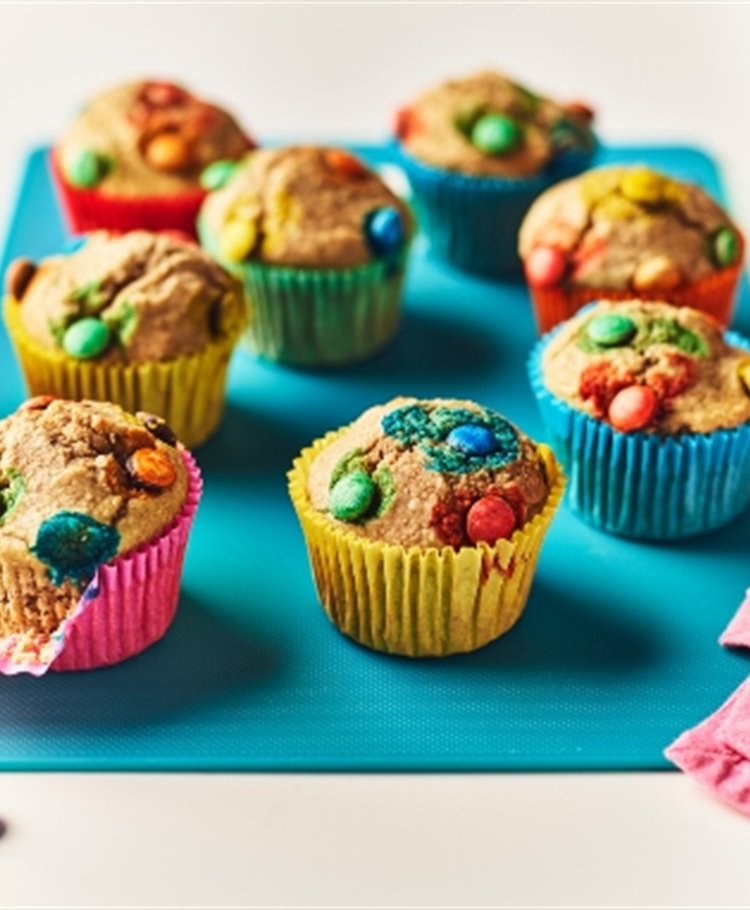 Flourless Rainbow Muffins