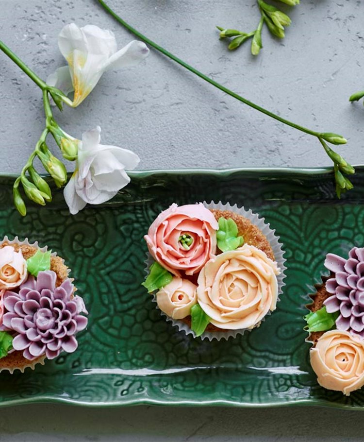 Cupcakes uden gluten med blomster | Liv Martine
