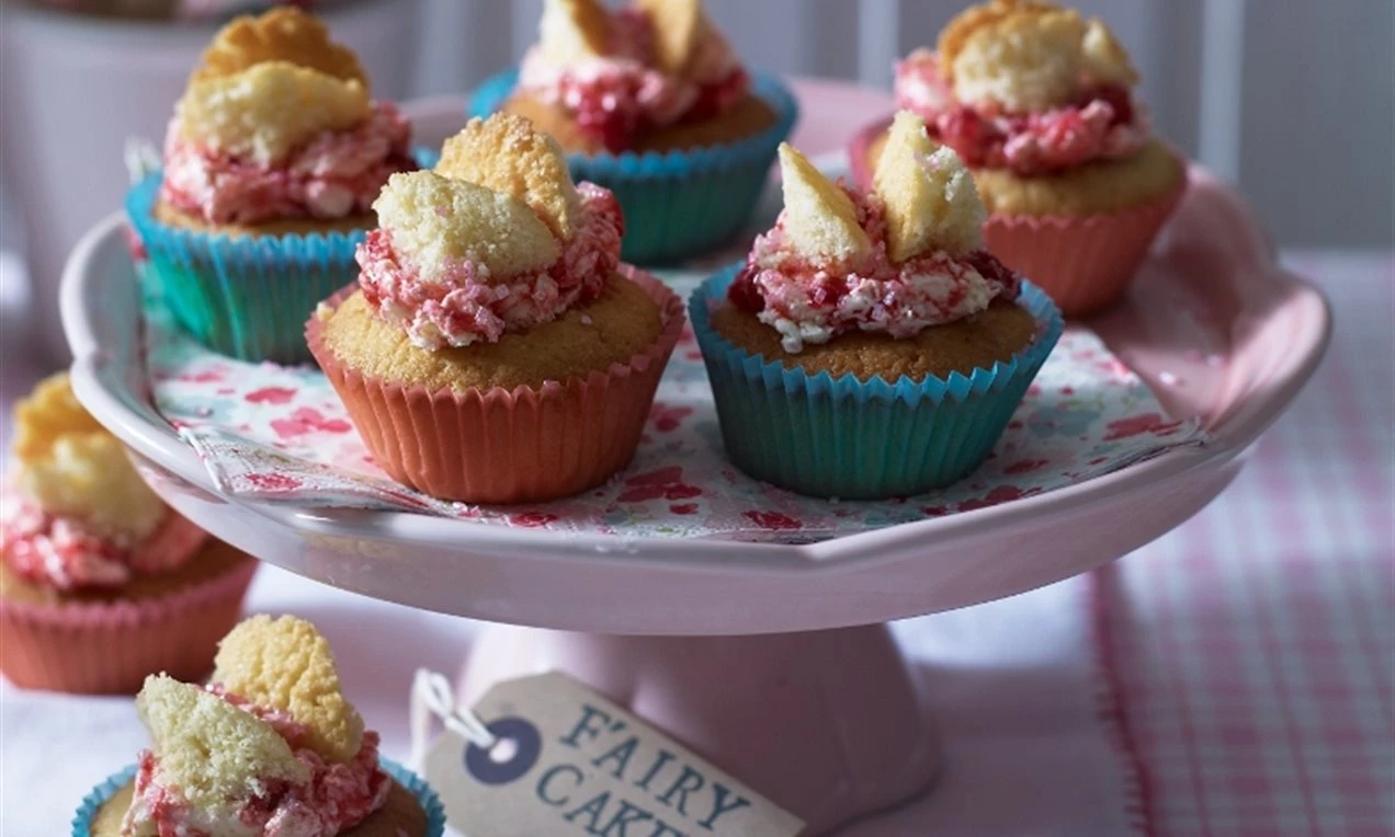 Raspberry & Vanilla Butterfly Cupcakes