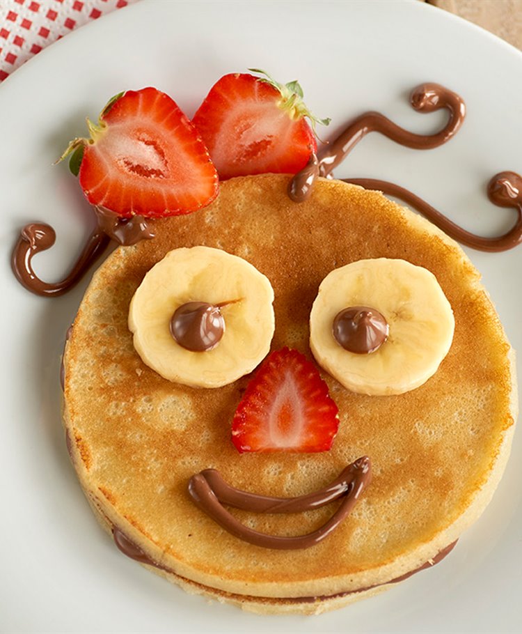 Crepe smile con Nutella, fresones y plátano